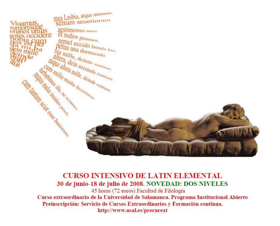 Diseo del cartel: Susana Gonzlez Marn. Poema 6 de Catulo y Hermafrodita dormido del Museo del Louvre.